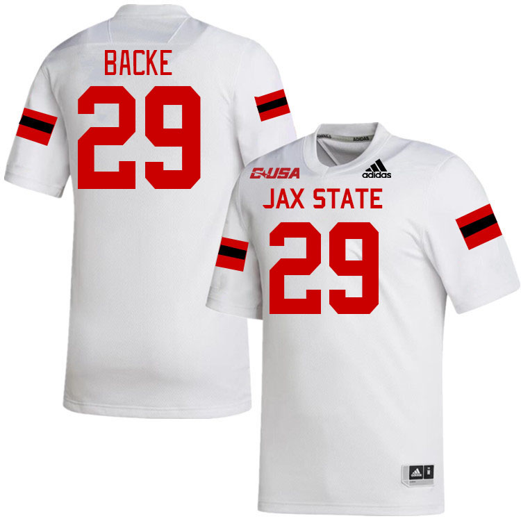 #29 Cade Backe Jacksonville State Gamecocks College Football Jerseys Stitched-White